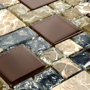 Tile Photography - Tile Photography - Glass and Stone Mosaic Tile - Angle View